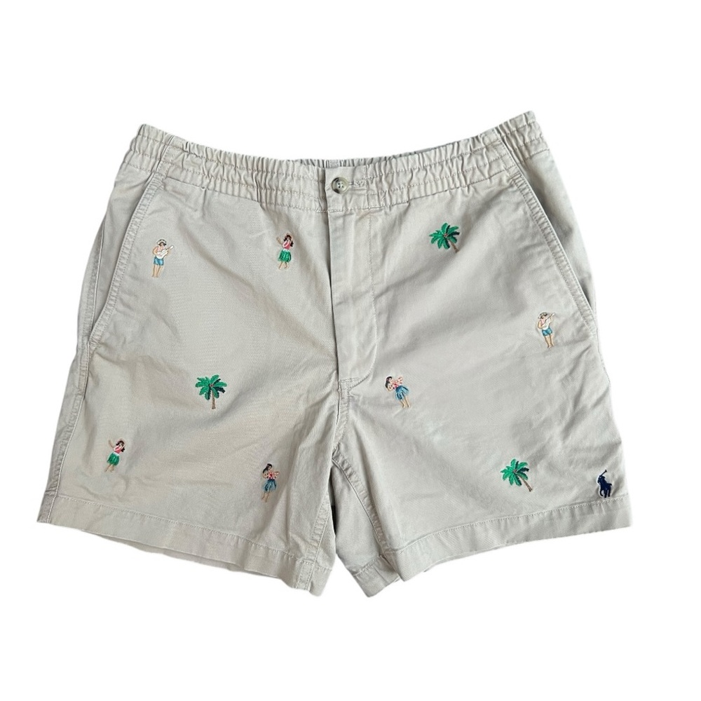 🩳 Polo Ralph Lauren Stretch Classic Fit Embroidered Shorts – Khaki – Men’s sz 30